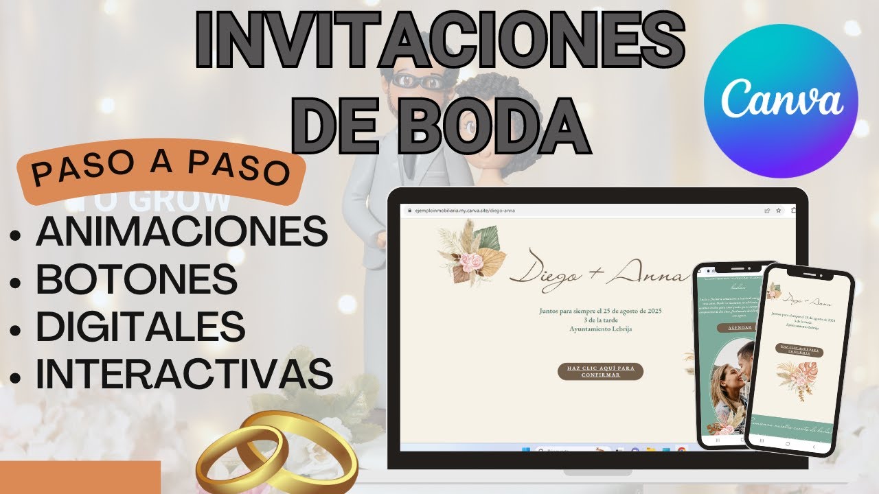👰 Como hacer INVITACION para BODA  ANIMADA  INTERACTIVA