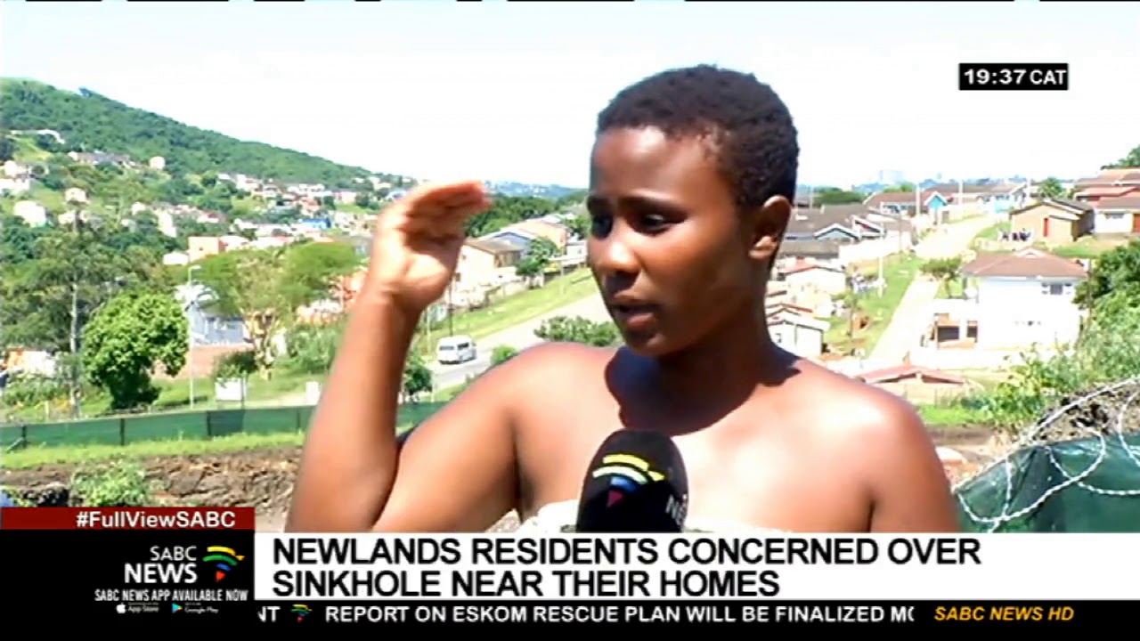 Newlands residents in KZN concerned over sinkhole near their homes