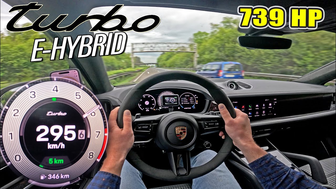 739HP Porsche Cayenne TURBO E-HYBRID // 295KM/H on AUTOBAHN [NO SPEED LIMIT]