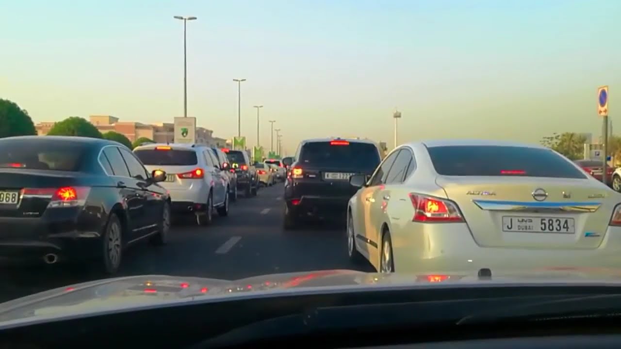 Dubai Traffic : Evening drive  in peak traffic hours time lapse, UAE 🇦🇪