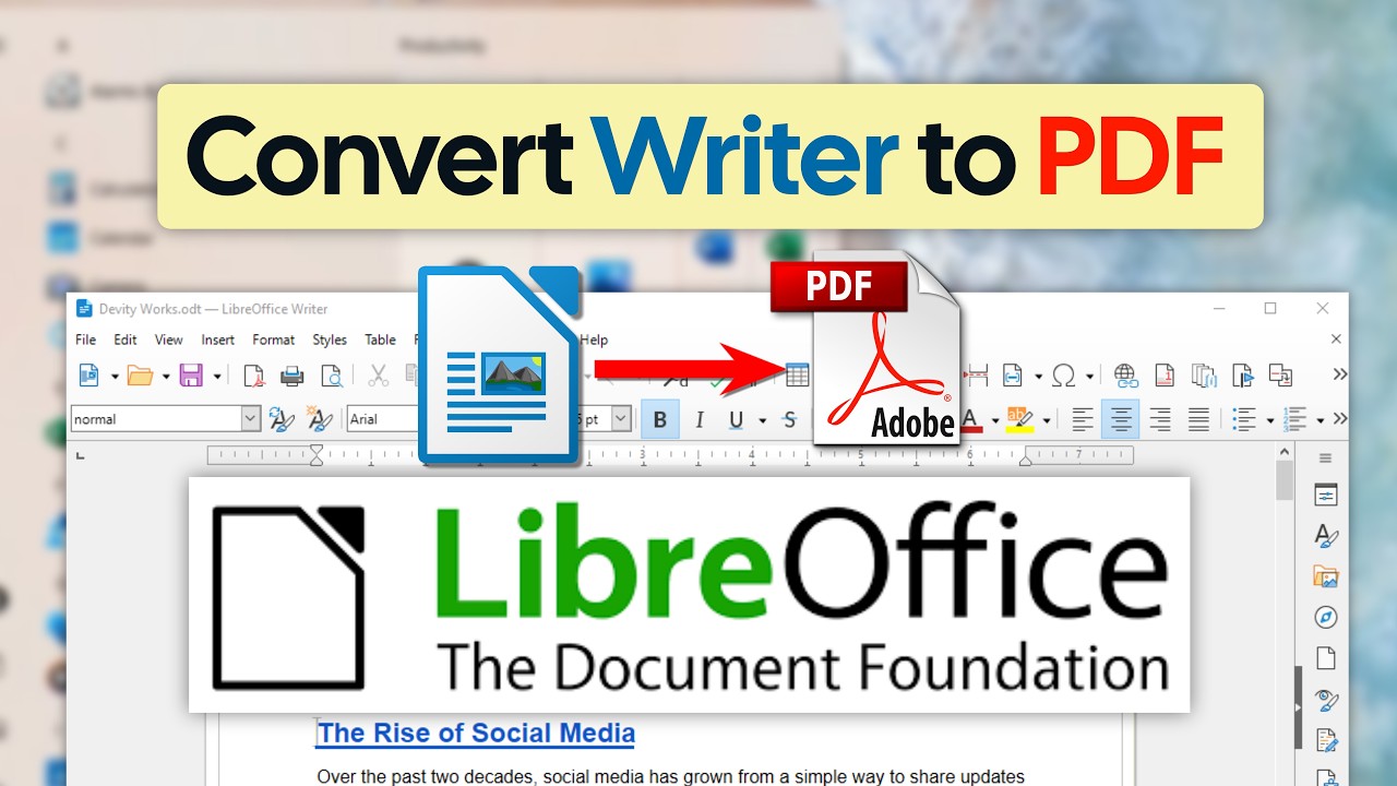 Как преобразовать документы LibreOffice Writer в PDF-файлы