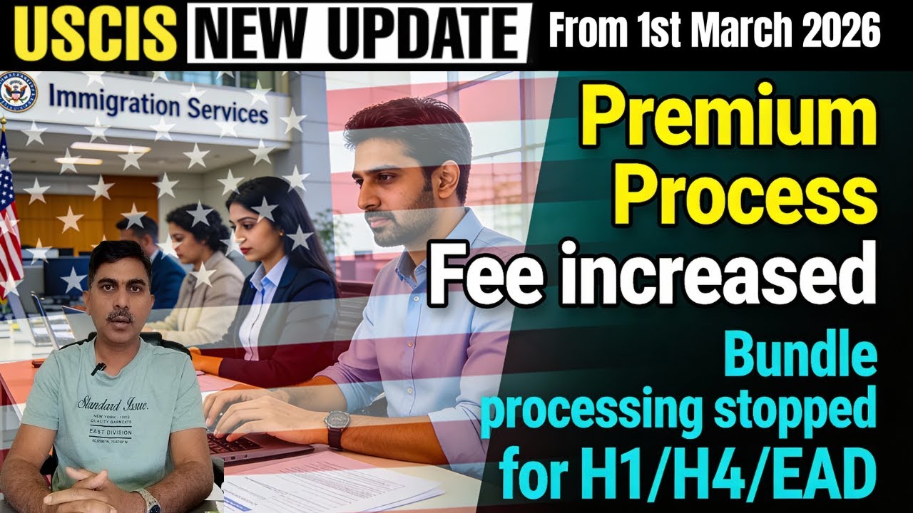 New USCIS Shock: Premium processing Fee Up Again + H‑1/H‑4/EAD Bundle Processing Stopped #usa