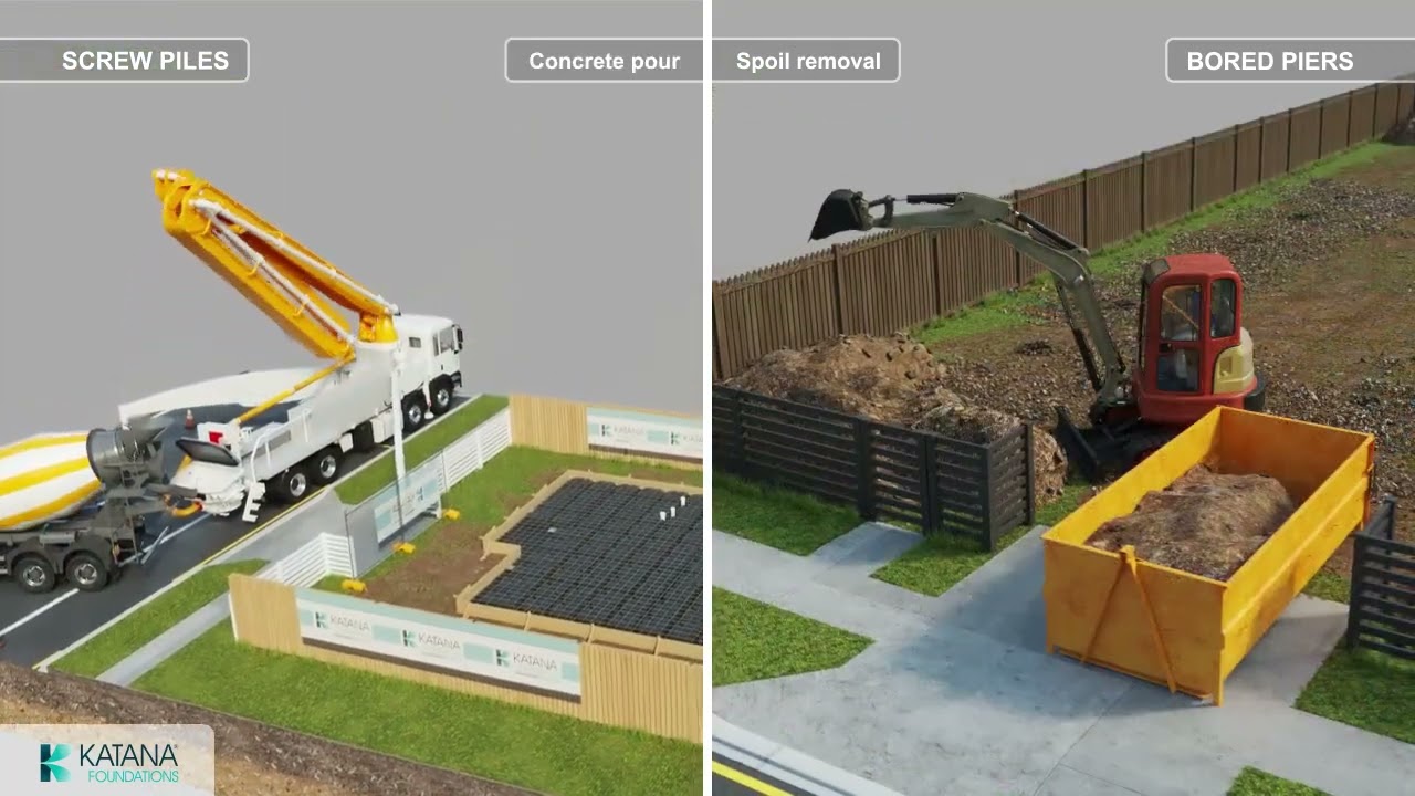 Steel Screw Piles vs Concrete Bored Piers - KATANA FOUNDATIONS
