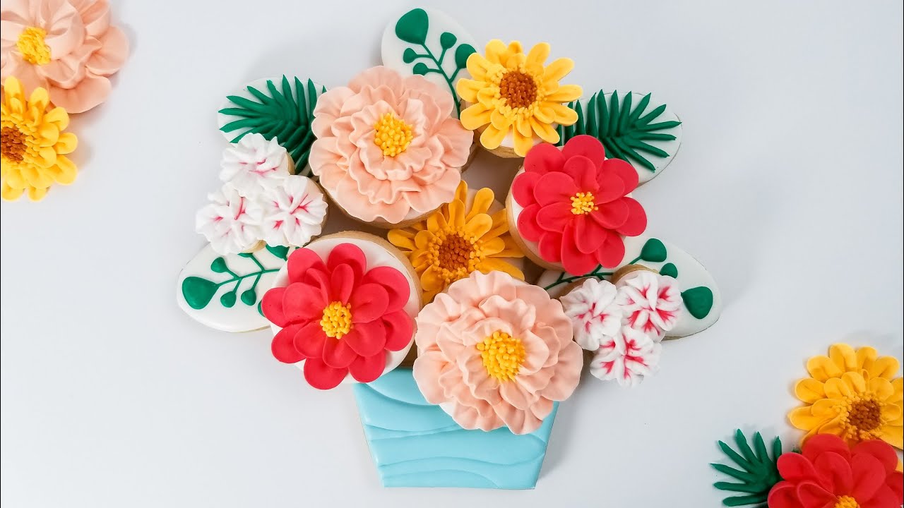 How to Make a Flower Cookie Bouquet | Mothers' Day Gift Idea | Graduation Gift Idea