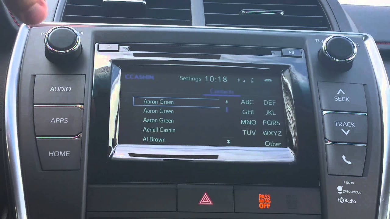 Bluetooth hookup and phone delete on Toyotas