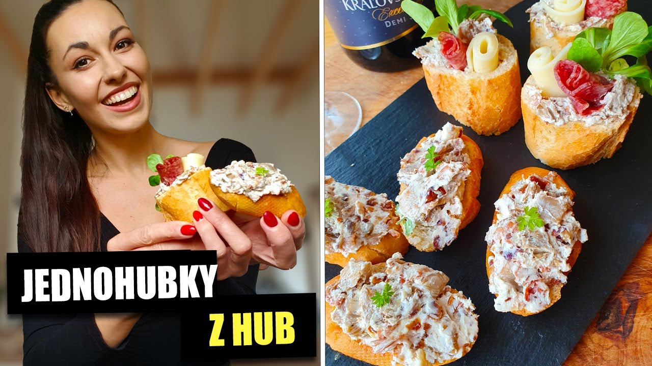 Nejlepší silvestrovské jednohubky s houbami - houbová pomazánka recept