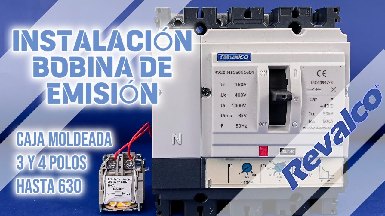 RV20SH012 + RV20MT160N1604 Instilación Bobina de emisión para caja moldeada 3 y 4 polos hasta 630A