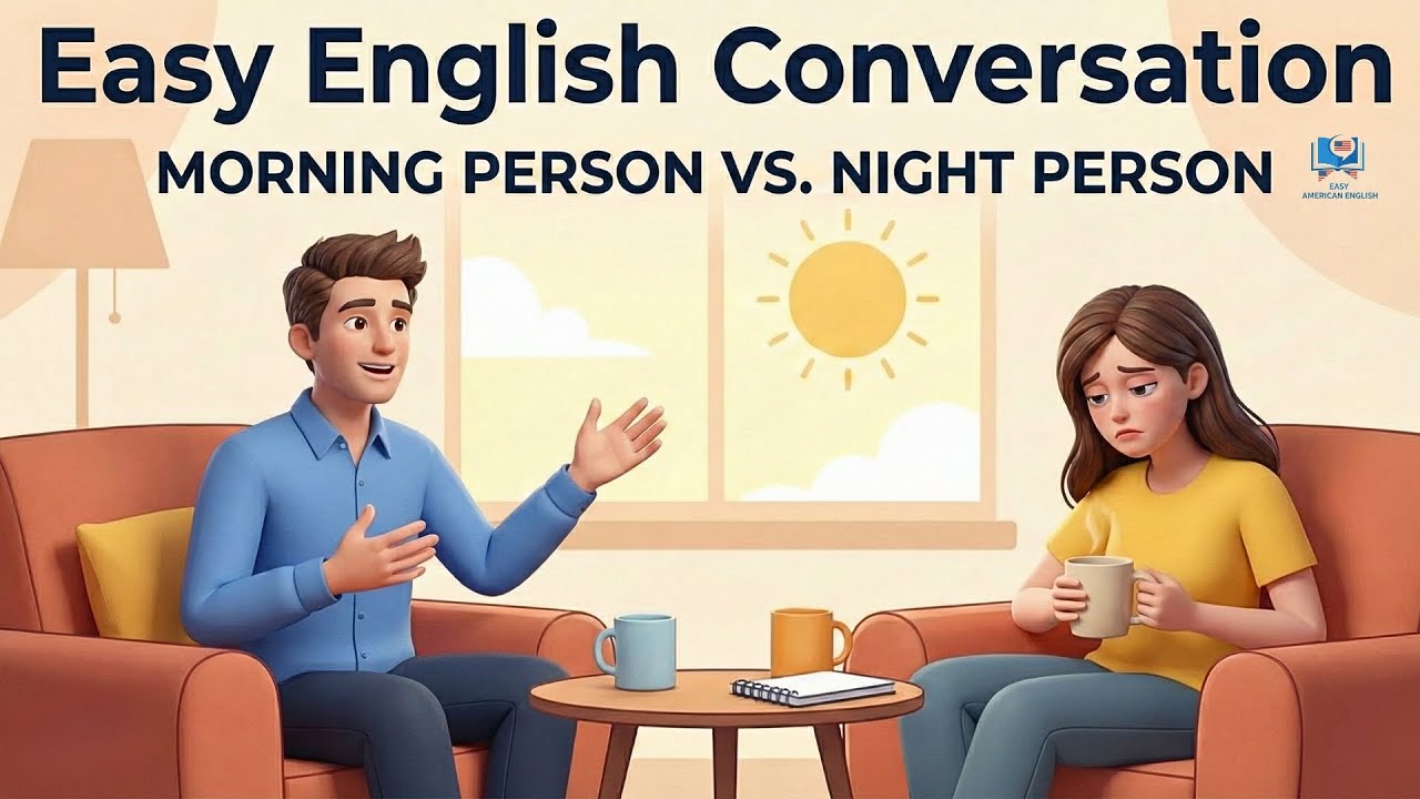 English Conversation | Morning Person vs. Night Person | Easy English Practice | English Podcast