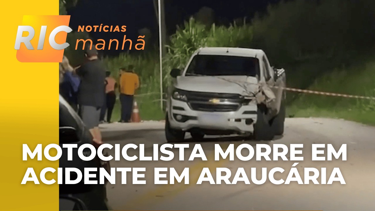 Motociclista morre em acidente em Araucária; batida foi entre moto e caminhonete em capinzal