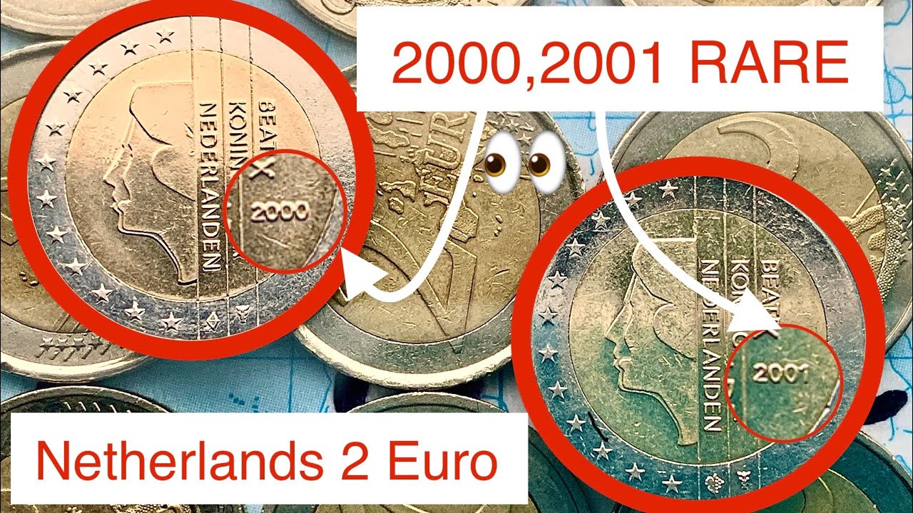 Netherlands 2 Euro 2000 2001 euro coins - RARE