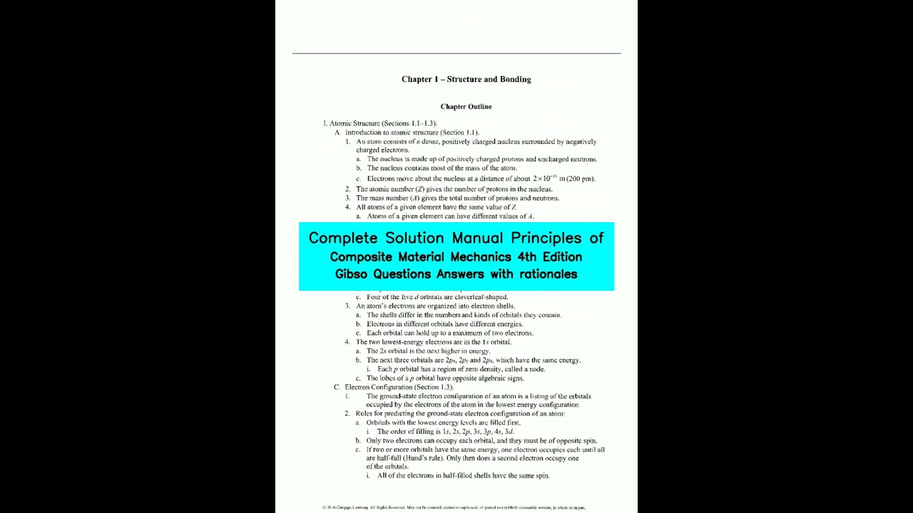 Complete Solution Manual Principles of Composite Material Mechanics 4th Edition Gibso Questions Answ