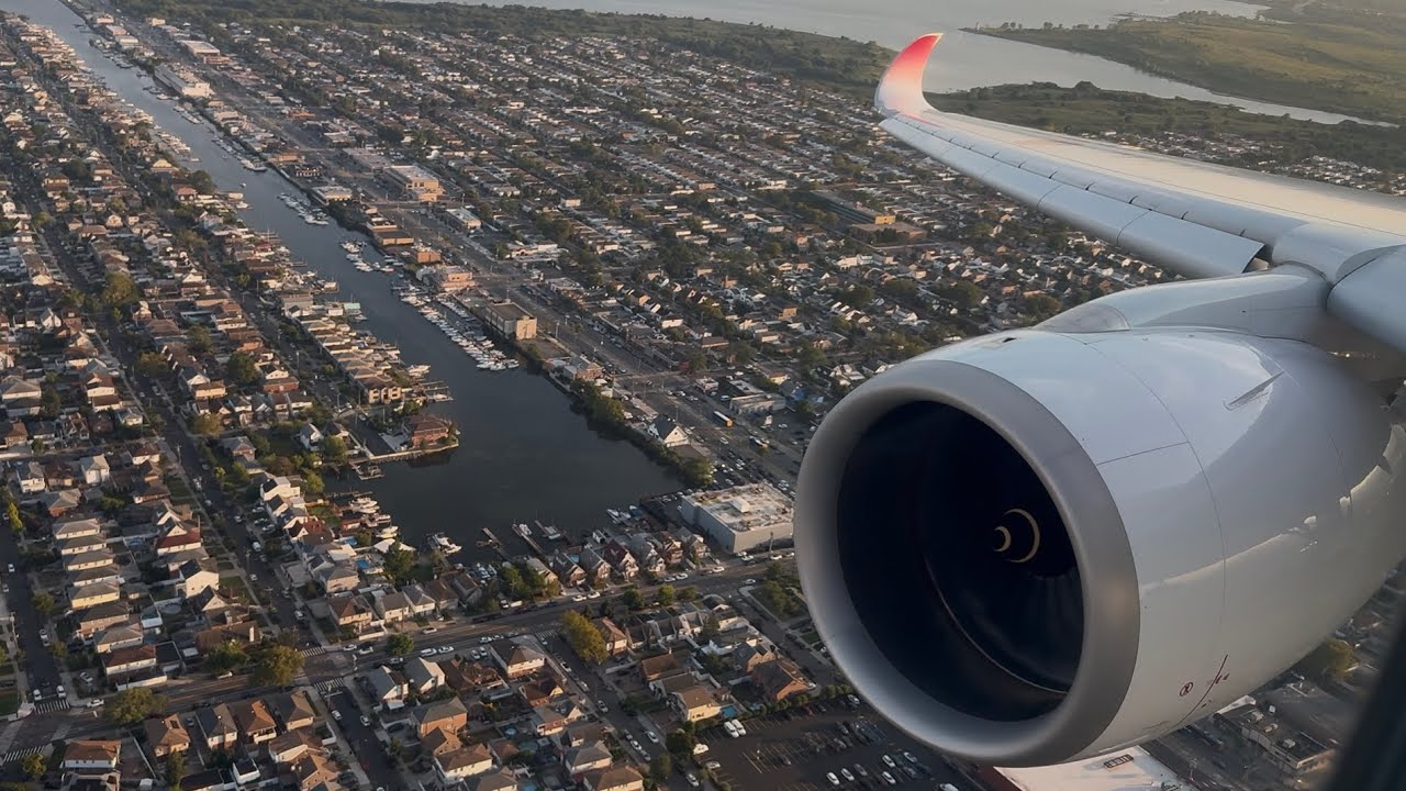 [4K]Stunning Engine View! JAL A350-1000 Canarsie Approach into JFK