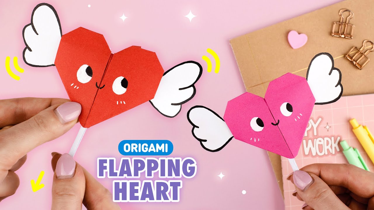 Оригами Сердечко из бумаги с крыльями | Как сделать сердце из бумаги | Origami Paper Heart