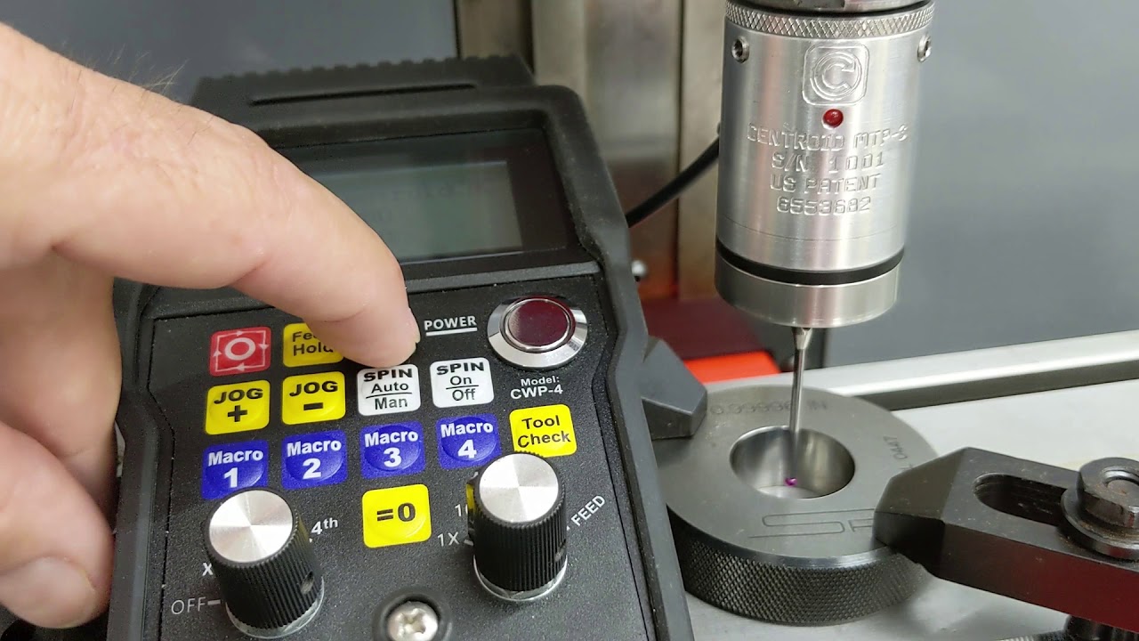 CNC Probing a Bore with Centroid's new Kinematic Touch Probe: Acorn controller on a Emco PC50