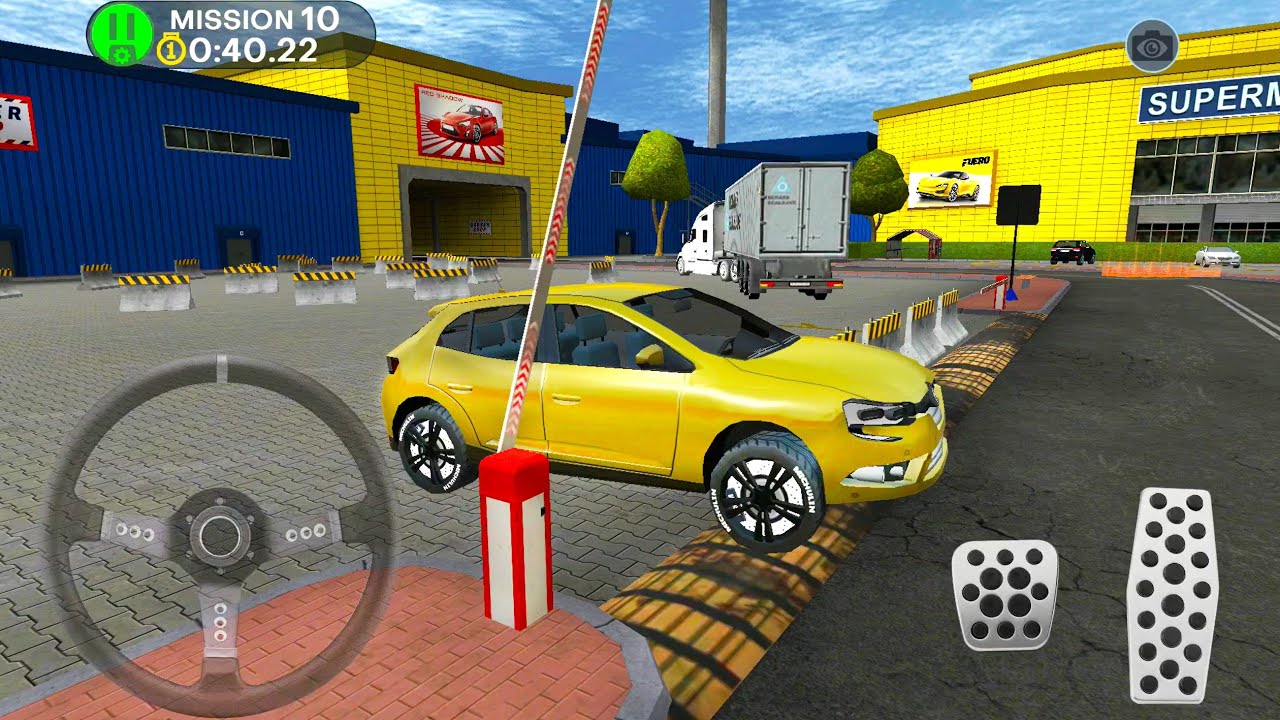 Yellow Renault Taxi Car Drive in Small Town #10 - VIP Cars Simulator - Android Gameplay