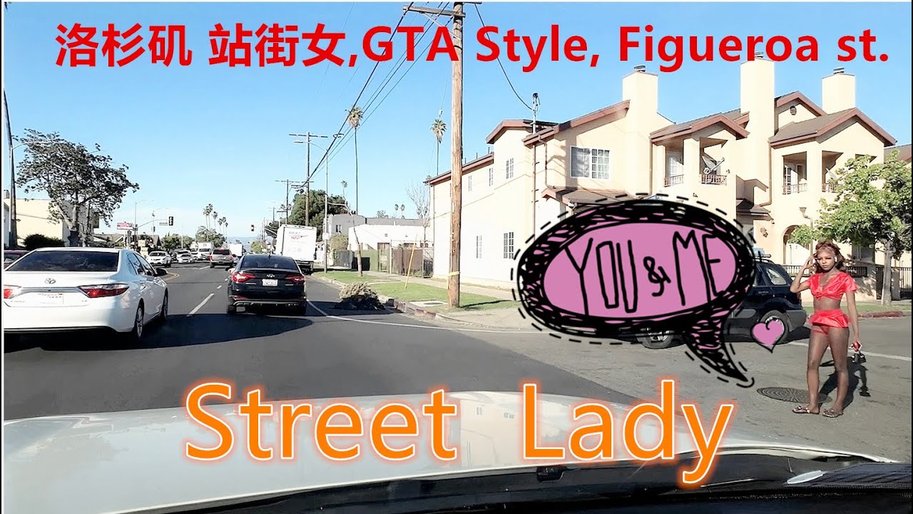 Street Ladies of LA Figueroa st (3) on Friday pm, GTA game style, 洛杉矶站街女，DJI Action 2 Test Video，4K