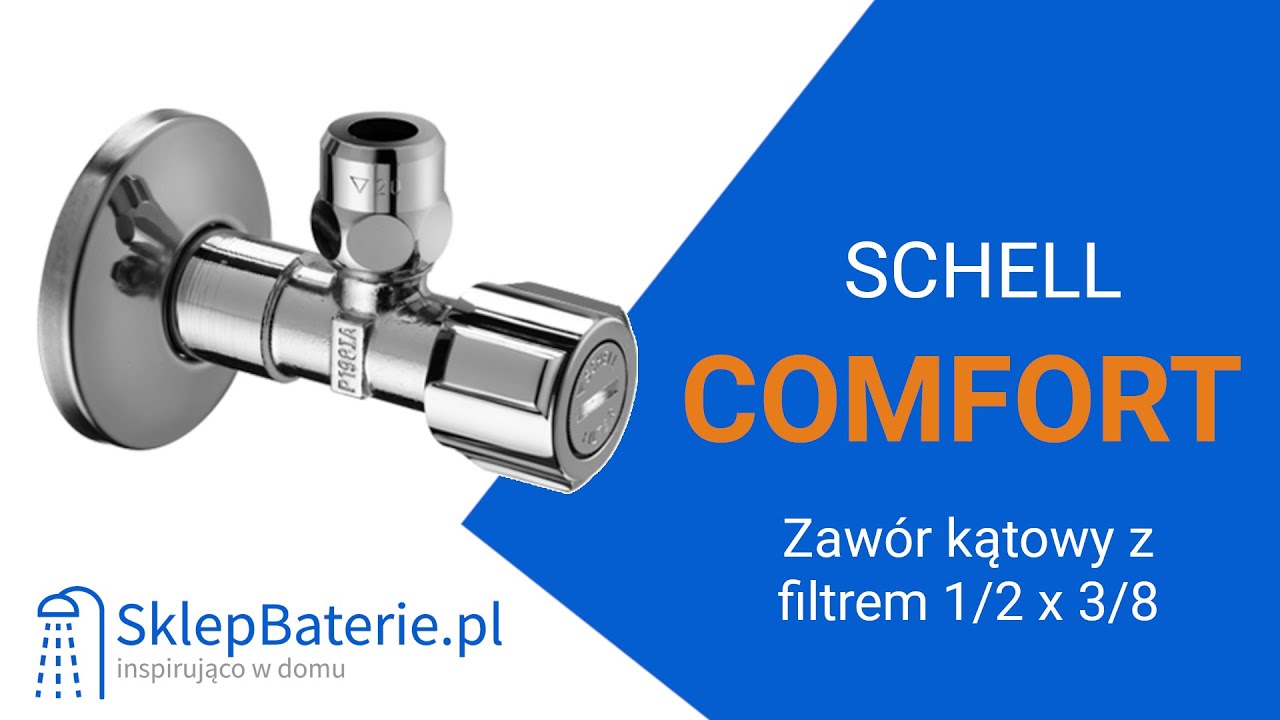 Regulacyjny zawór kątowy 1/2 x 3/8 z filtrem SCHELL 054280699 - SklepBaterie.pl