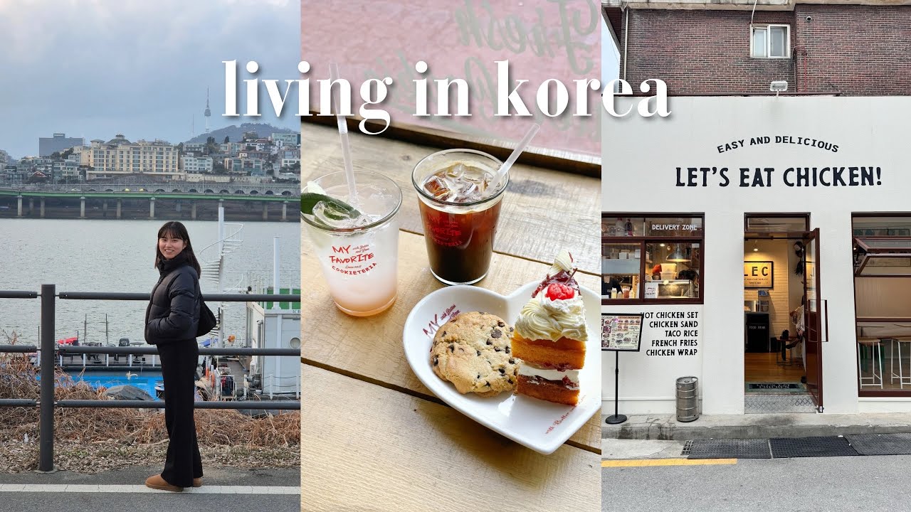 living in korea 🇰🇷 tacos in garosugil, walking across hangang, seoul cafe hopping