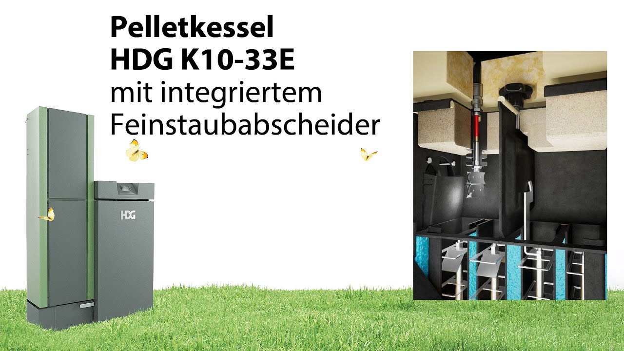 Neu bei HDG: Pelletkessel HDG K10-33E mit integriertem Feinstaubabscheider