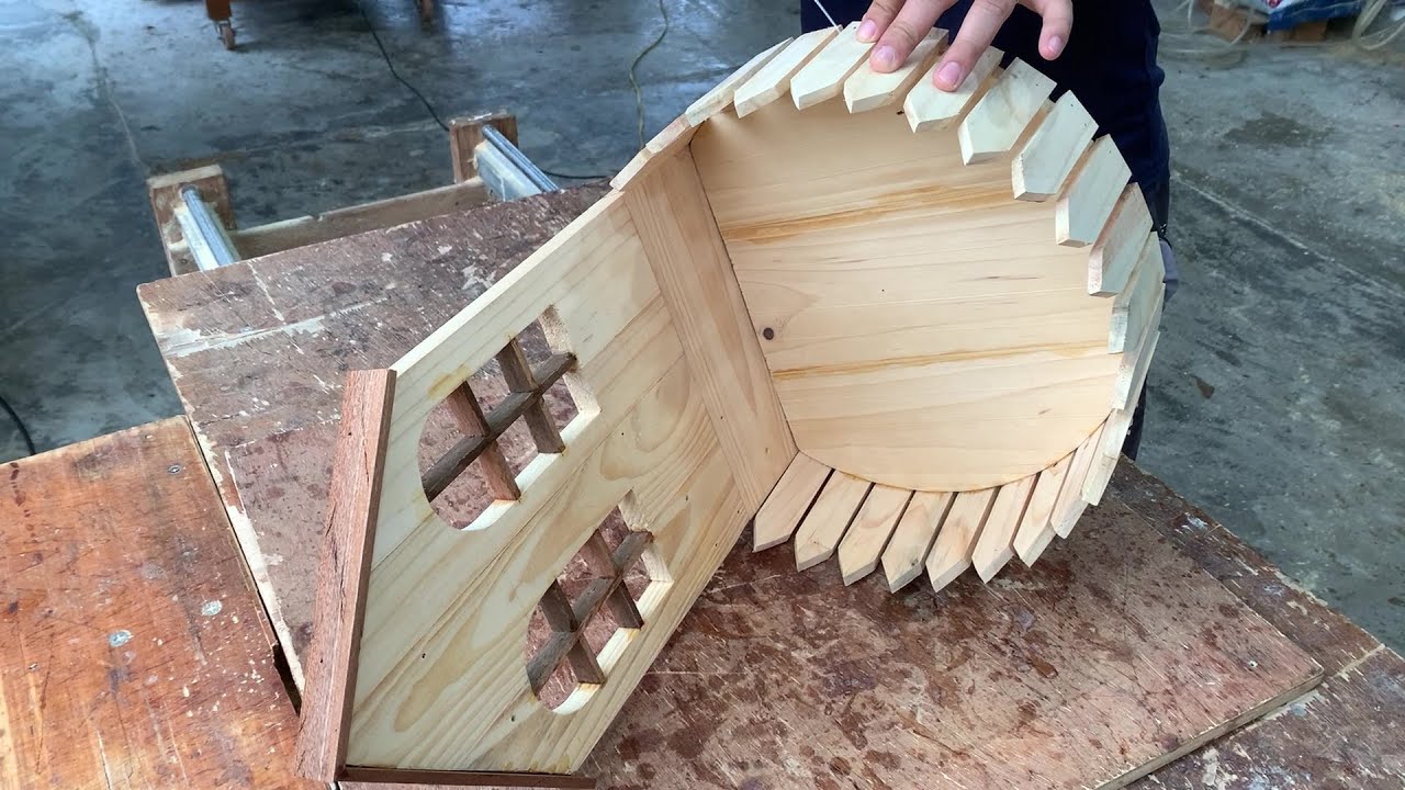 With Skillful Hands, The Craftsman Created a Beautiful Flower Basket with a Unique Window Design