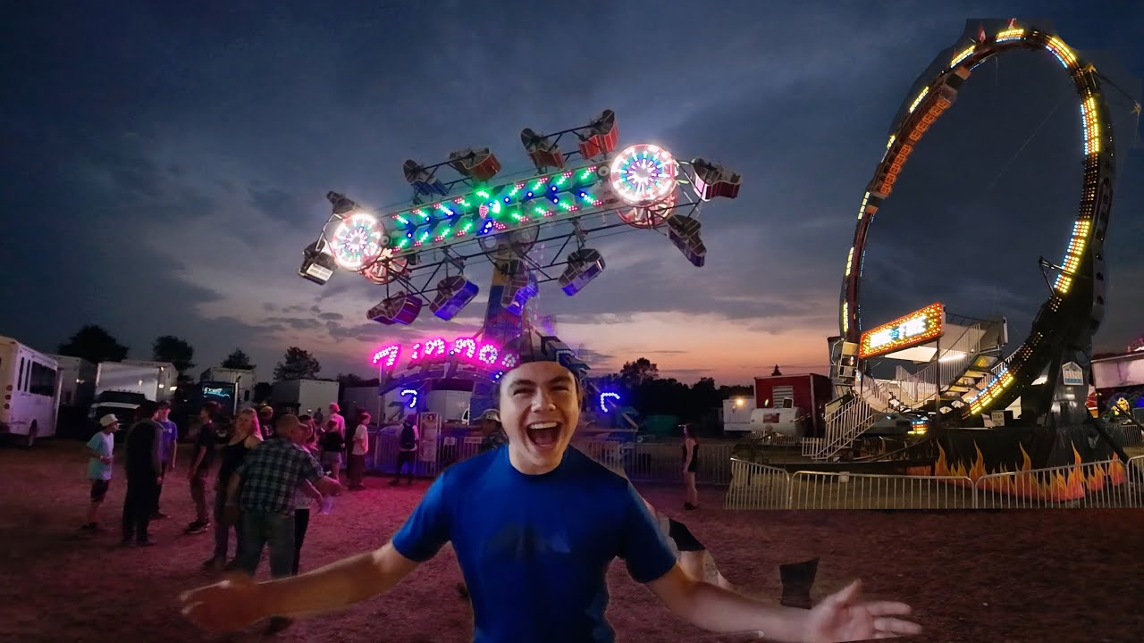 POV The Zipper Ride at Night | Carnival Walk Tour