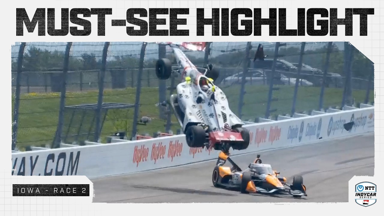Sting Ray Robb goes airborne in wild last-lap incident at Iowa | INDYCAR