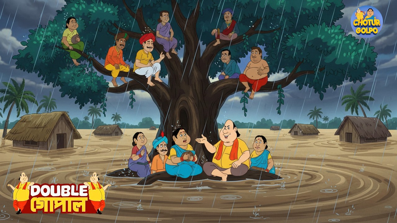 গোপাল ভাড় এবং বন্যার অনন্য সমাধান | Gopal Bhar | গোপালভাঁড় | Fun With Gopal | Double Gopal