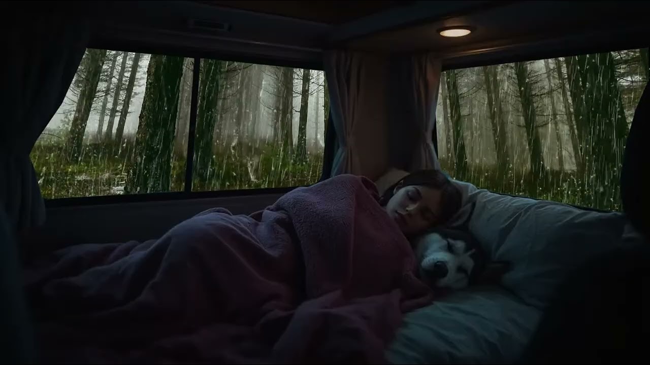 🌧️🔥😴 ASMR Rain Sleep Comfort Zone | Warm Campervan Vibes