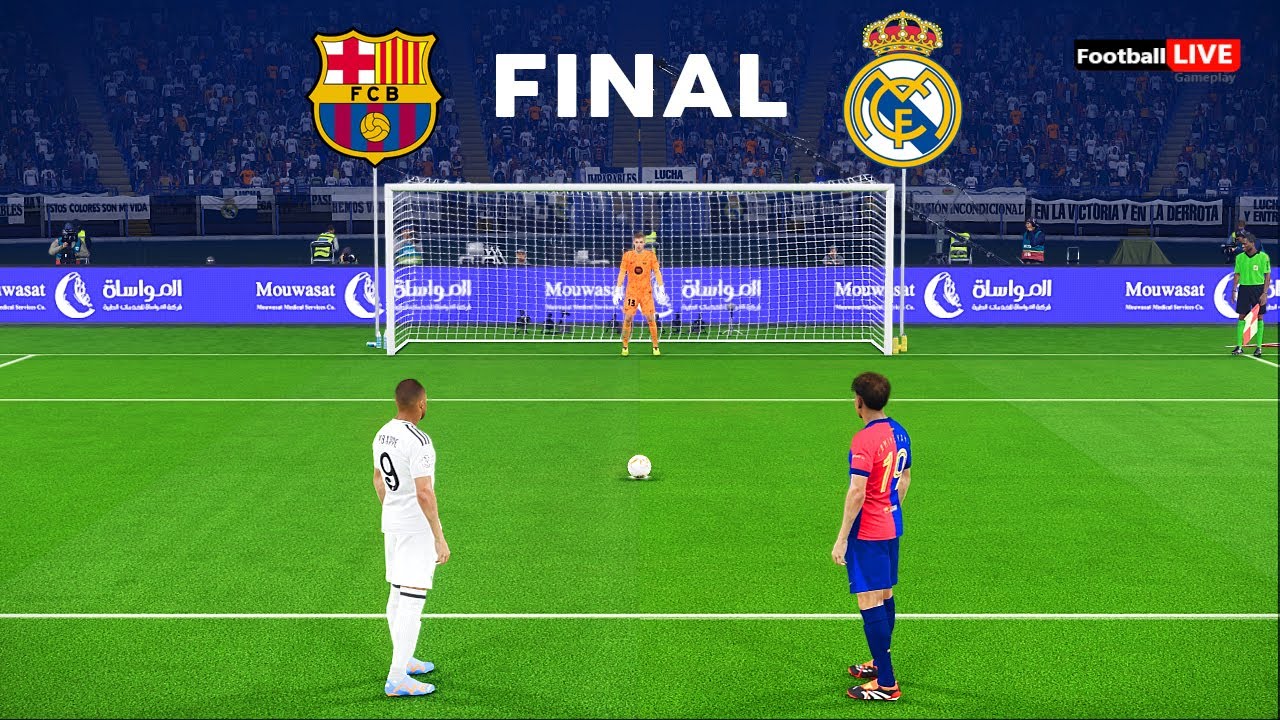 Barcelona vs Real Madrid - Penalty Shootout 2025 Final Supercopa de España | eFootball PES Gameplay