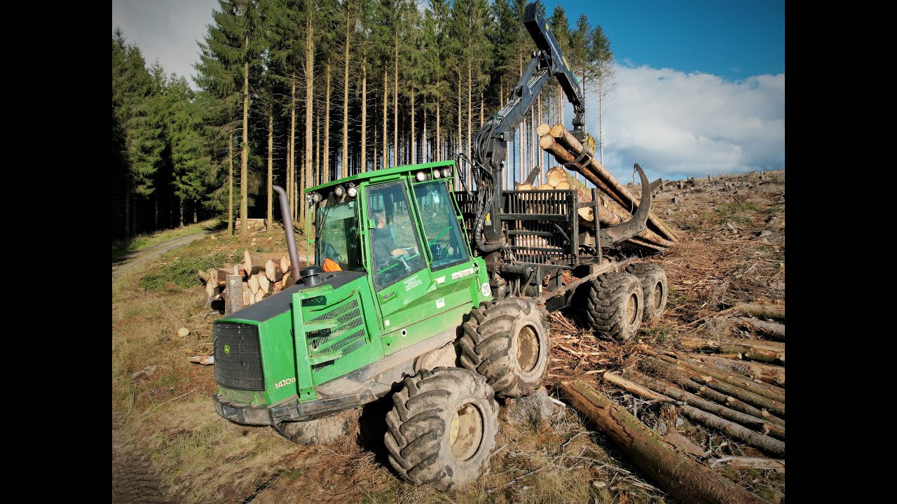 🌲4K|*REAL SOUND* • John Deere 1410D • ForwarderAction • Old Deere • Clampbench • Forstbetrieb Hipp 🌲