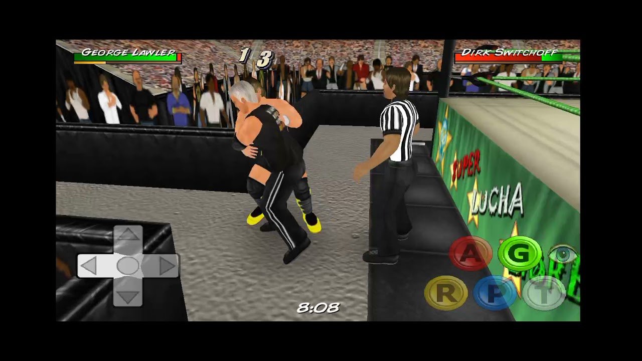 lucha library leader dirk switch off VS kevin owens ( george lawler )