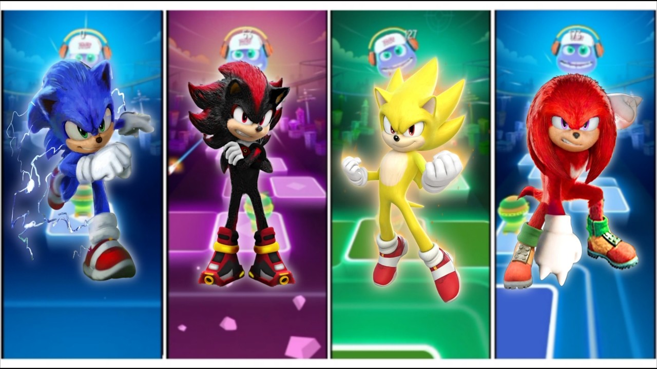 Sonic 🔴 Shadow 🔴 Super Sonic 🔴 Knuckles - Tiles hop