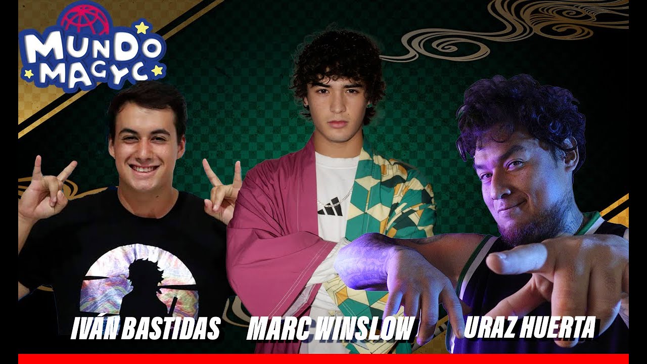 Marc Winslow (Tomioka), Iván Bastidas (Tanjiro), Uraz Huerta (Inosuke) en Mundo Magic 2023