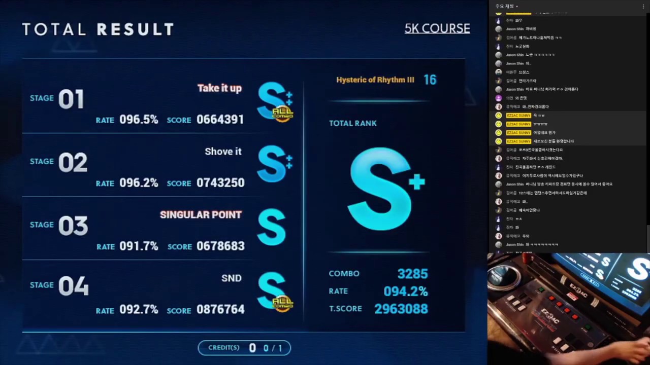 [EZ2AC] Hysteric of Rhythm III _ 4스테이지 최초 올콤보 성공 !