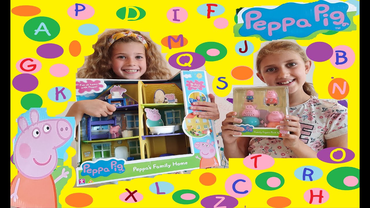 Peppa pig toy review. Learn the alphabet in school with Peppa and her friends.