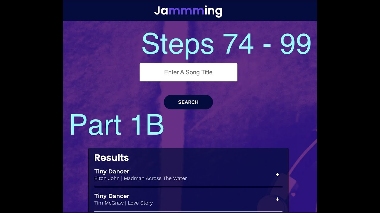 Jamming Project Part 1B using Class Components | A Codecademy Project