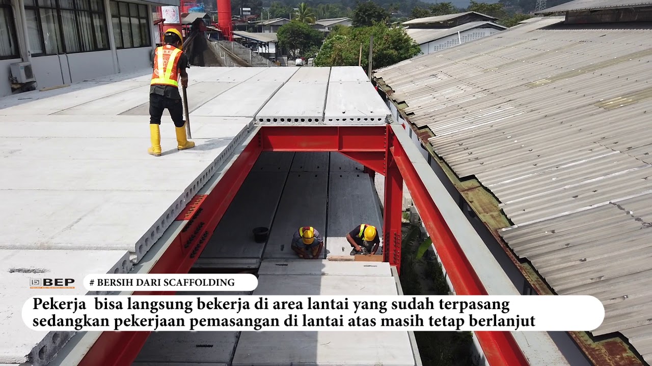 Hollow Core Slab (HCS) bebas dari scaffolding / perancah