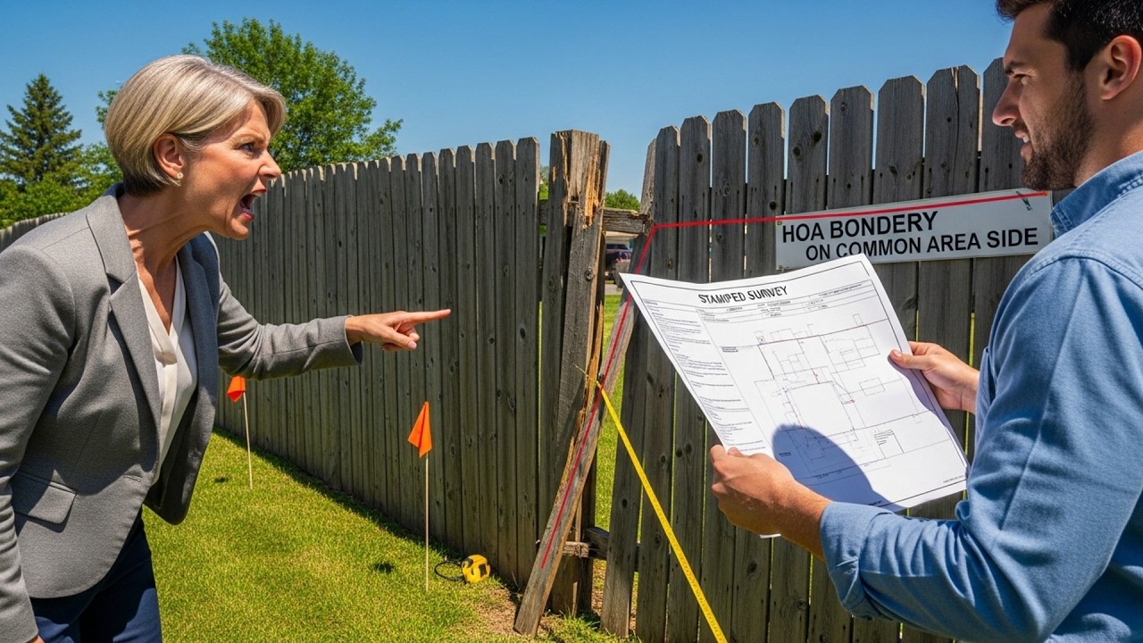 HOA Refused To Fix Our Shared Fence, Surveyor Proved It's Entirely On Their Side Of The Line