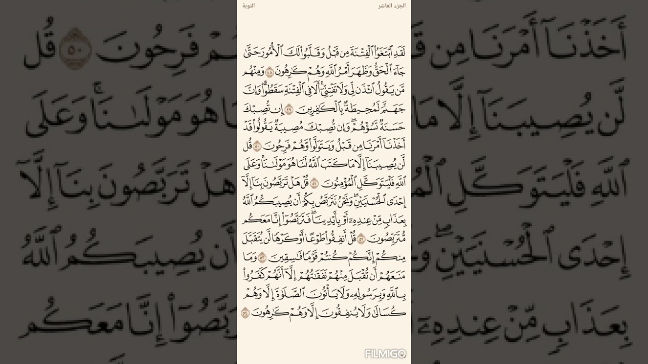 تفسير السعدي صفحة 195 سورة التوبة من الاية (48) الى الاية (54)