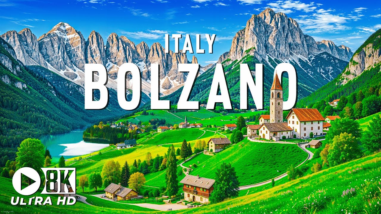 Bolzano, Włochy 8K UHD &ndash; podziwiaj bajkowe miasto w zielonej dolinie pod Alpami
