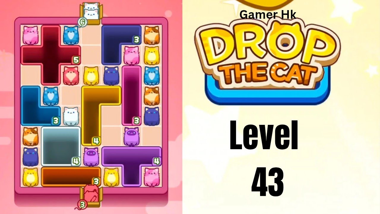 Drop The Cat Level 43 very hard level Walkthrough Solution 
