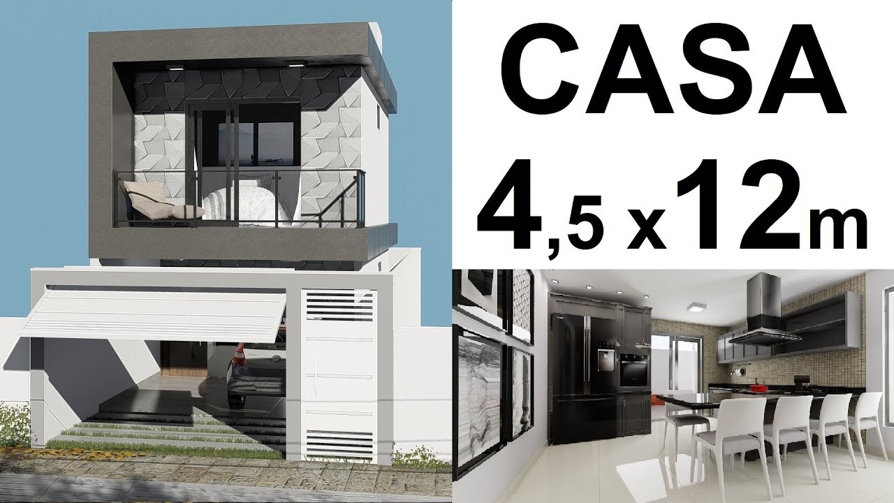 CASA DE 4,5 x 12 metros - ÁREA CHURRASCO