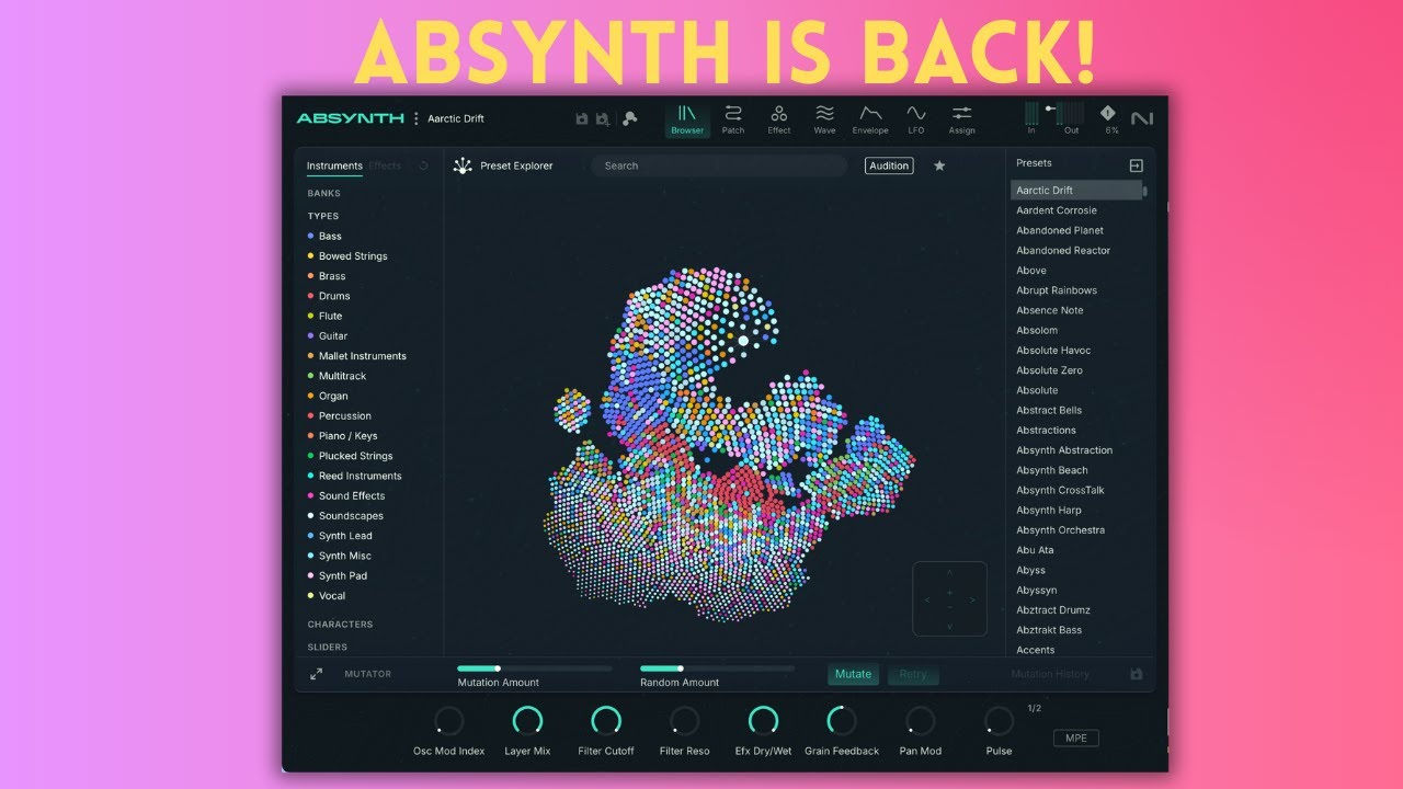 ABSYNTH 6 наконец-то вышел! Краткий обзор + демонстрация пресетов.