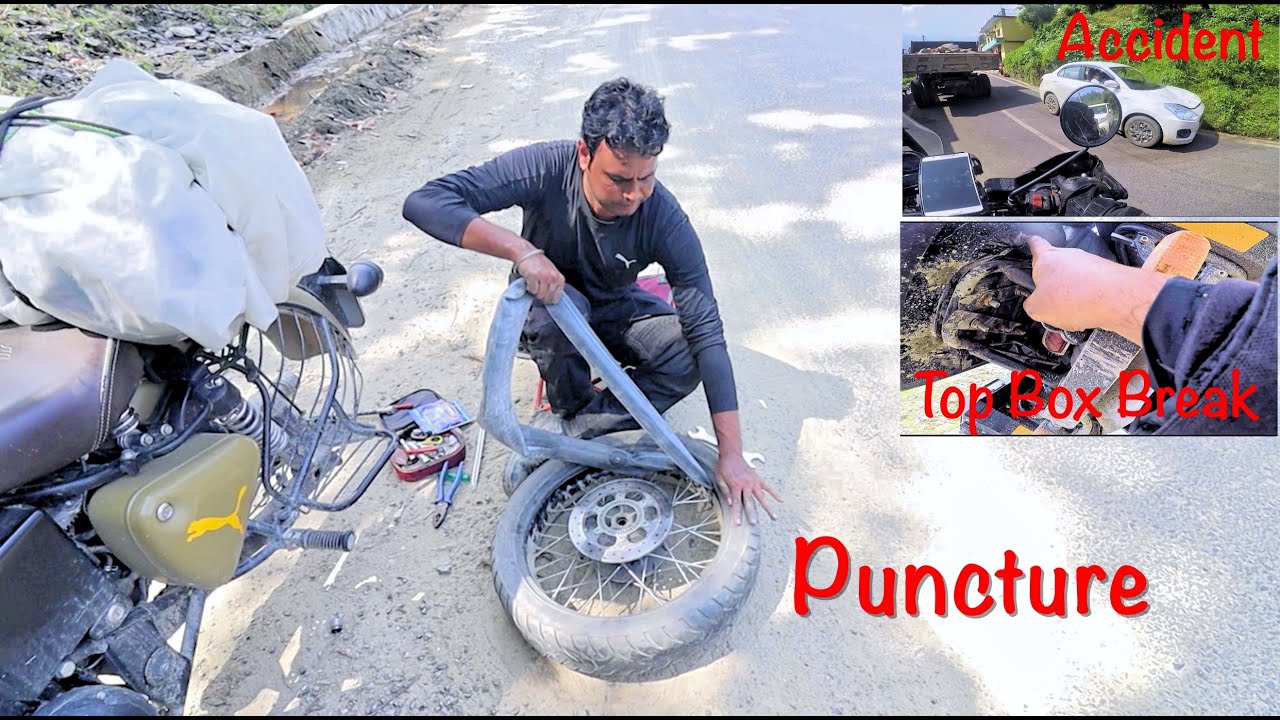 How I Repaired RE 350 Clasic Puncture in Mid Road