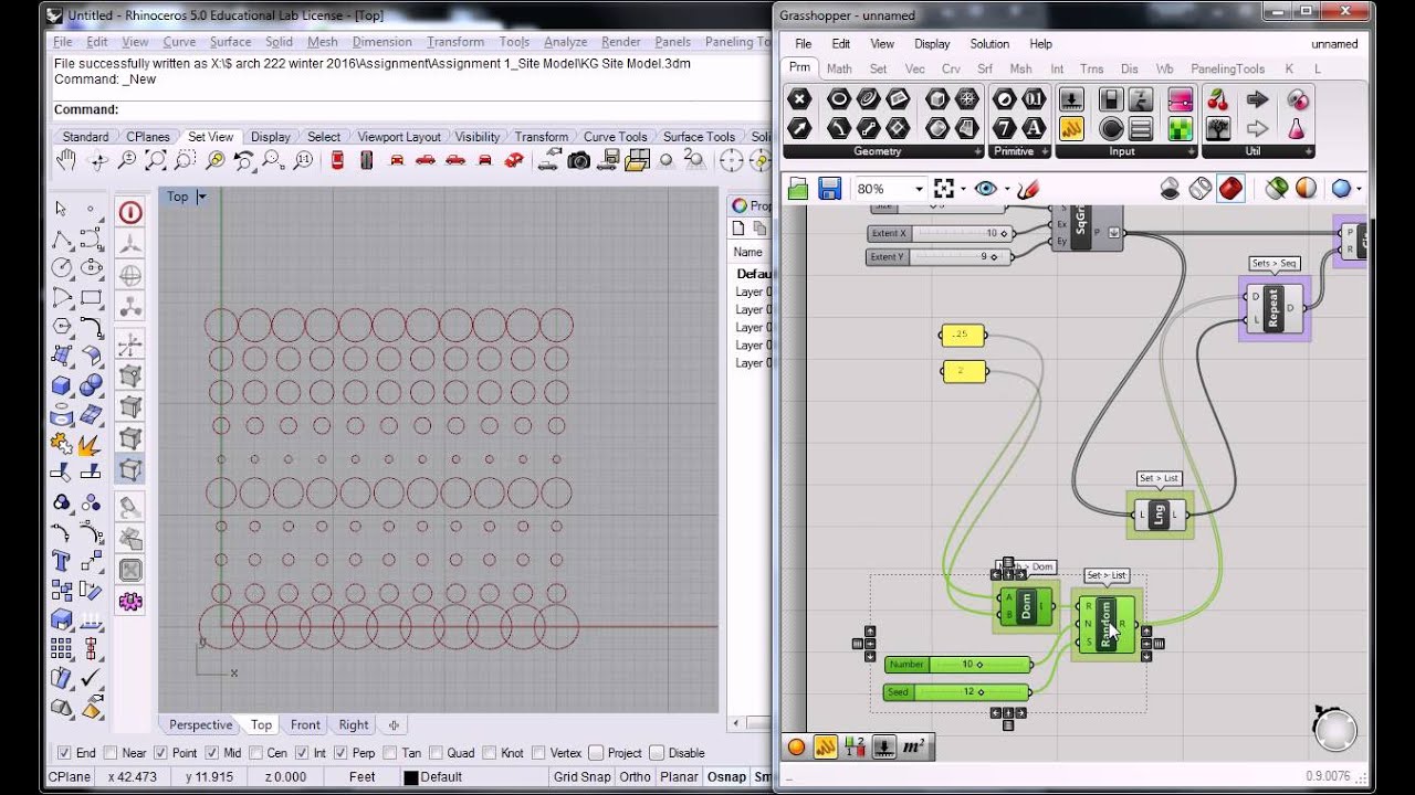 49 - Grasshopper - Random and Jitter Data to Patternize A Grid of Circles