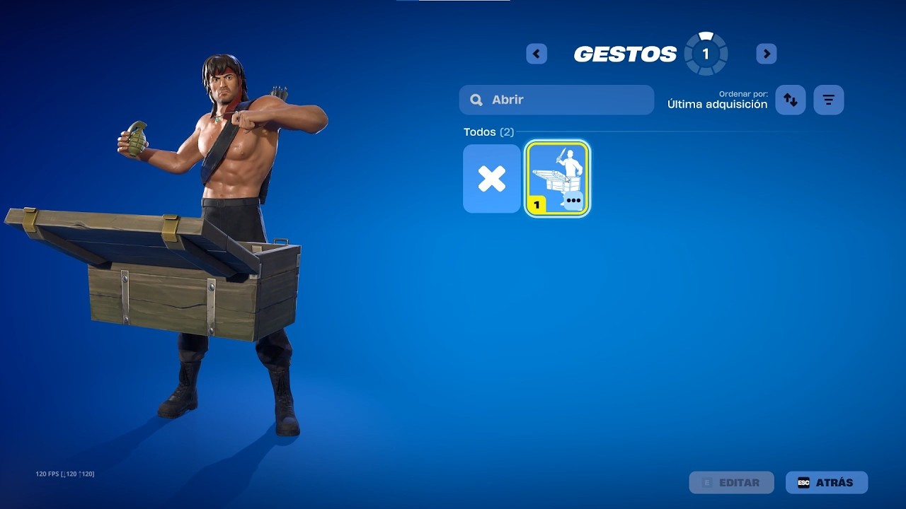 NUEVA SKIN y GESTO de *RAMBO* (SYLVESTER STALLONE) en FORTNITE - LOTE COMPLETO RAMBO