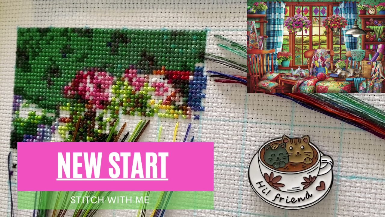 FLOSSTUBE Stitch with me #16 HAED New Start [Mini Patchwork Quilt Room #1] STITCHERY LOVERS