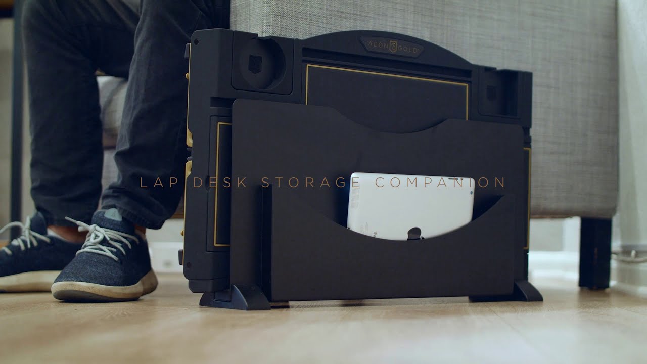 Lagio Lap Desk Accessories | Bluetooth Speakers, Power Bank, LED Light, Comfort Webbing, Storage