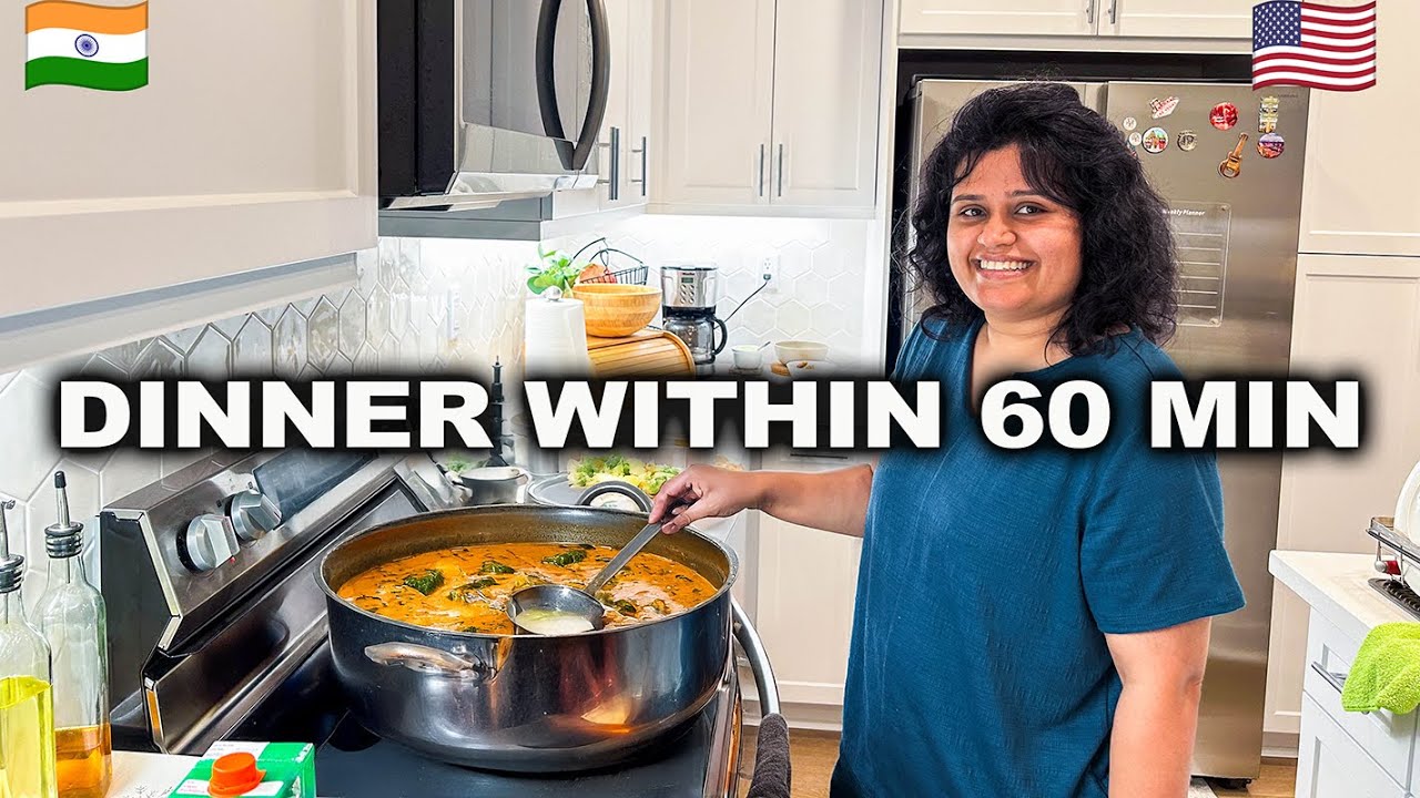 Under 60 Min Indian Guest Menu For Lunch Dinner | Quick Cooking Ideas Working Indian Parents in USA