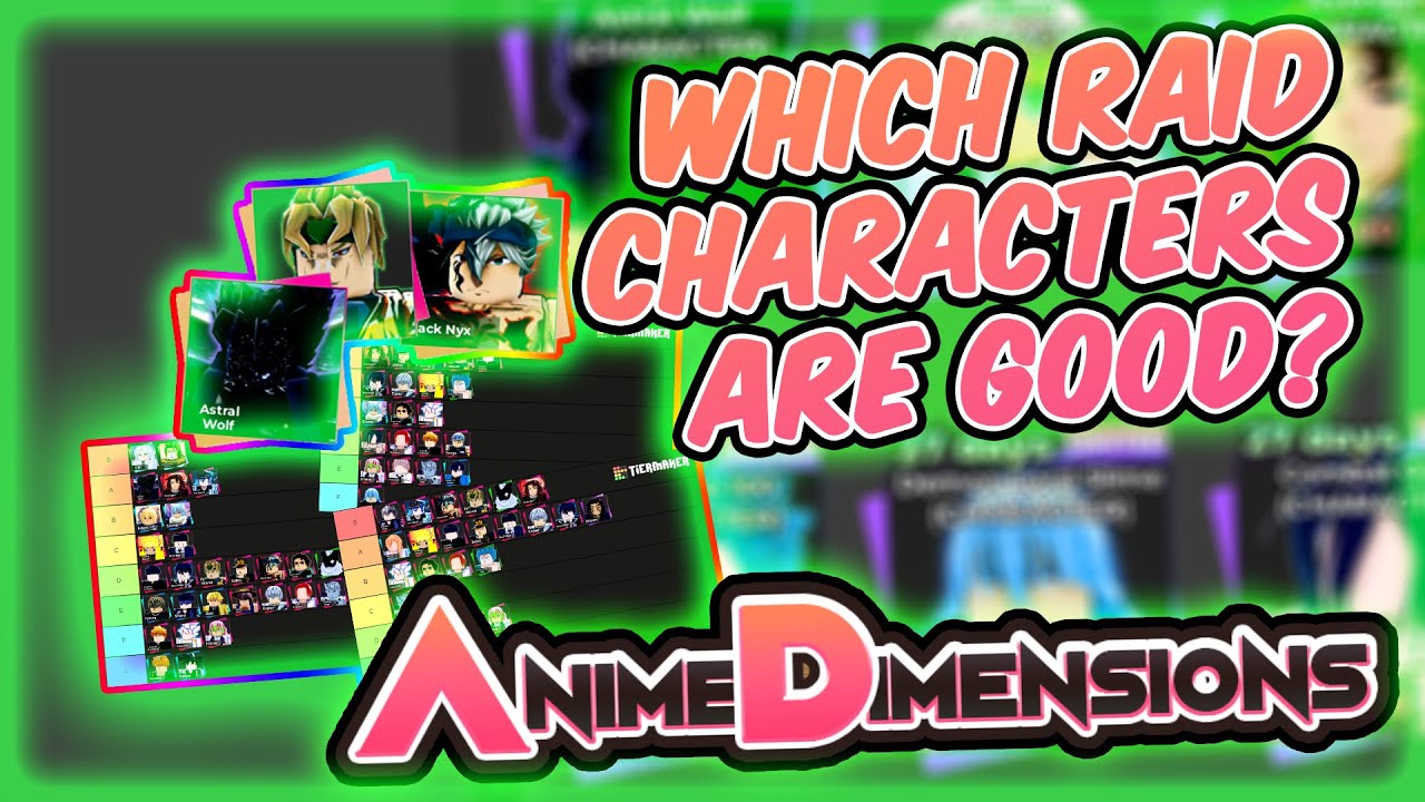 The BEST RAID Characters In Anime Dimensions